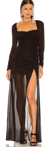 Dundas X Revolve Dresses | Dundas X Revolve Stardust Maxi Dress In Black And Ruby | Color: Black/Red | Size: M | Kikka44's Closet Dundas X Revolve Dresses | Dundas X Revolve Stardust Maxi Dress In Black And Ruby | Color: Black/Red | Size: M | Kikka44's Closet